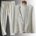 Men's Clothing 2026 New Simple Casual Linen Suit For Men Spring And Summer Thin Style Youth Korean Style Fashion Summer Loose Handsome Two-Piece Suit_maomaolike.com