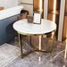 Modern Round Nesting Coffee Table Set 2-Piece White & Marbling Top Gold Base_maomaolike.com