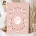 Moon Salutation Yoga Painting Poster, Soft-toned Minimalist Yoga Poses With Full Moon Poster, Guides Moon Salutation Practice, Ideal For Yoga Studio_maomaolike.com