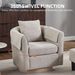 Swivel Accent Chair With Ottoman Set, Modern Chenille Barrel Armchair With Removable Back Pillow & 2 Armrest Covers For Living Room, Bedroom, Office, Gray_maomaolike.com