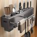 Jibaiju Gun Gray Storage Rack No-Drill Kitchen Household Multi-Functional Knife And Chopstick Organizer_maomaolike.com