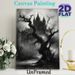 Gothic Haunted Castle Painting Poster, Monochrome Dark Gothic Style Poster, Mysterious Atmospheric Design With Twisted Bare Tree & Misty Spooky_maomaolike.com