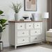 Modern 6 Drawers Dresser 6 Drawers Cabinet,Chest Of Drawers Closet Organizers And Storage Clothes Storage Drawers Cabinet For Living Room, Farmhouse Dresser Organizer BEIGE_maomaolike.com