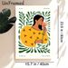 Bohemian Woman With Flower Painting Poster, Vibrant Stylized Bohemian Art Poster, Adds Gentle Artistic Ambiance Suitable For Living Room, Bedroom_maomaolike.com