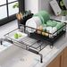 Kitsure Adjustable Dish Drying Rack, 15.6''-25.2''L × 16.9''W, Black_maomaolike.com