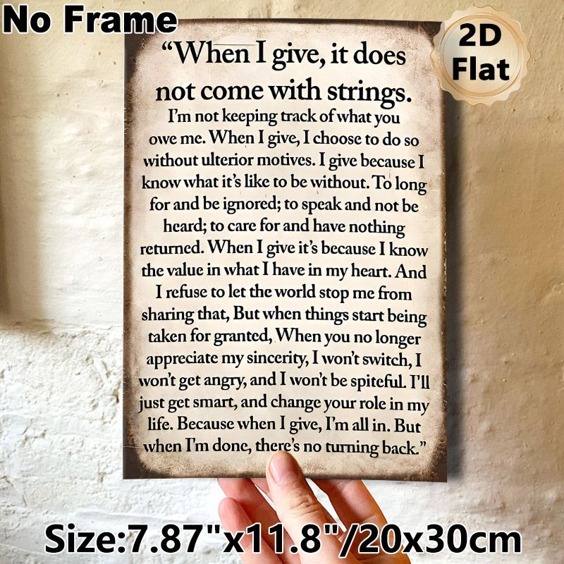Inspirational Quote Painting Poster, Vintage-style Typographic Poster, Thought-provoking Heartfelt Message About Giving For Home And Office Wall Decor_maomaolike.com