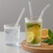 1set Heat Resistant Glass Straws With Brush Set Of 5 - Reusable And Washable,Perfect For Smoothies, Milkshakes, Tea,_maomaolike.com