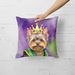 Yorkshire Terrier King Of Mardi Gras Throw Pillow Machine Washable, Indoor Outdoor Decorative Pillow For Couch, Bed Or Patio, 18Hx18W_maomaolike.com