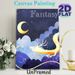 Fantasy Dragon Painting Poster, Soft-toned Whimsical Celestial Scene Poster, Dreamy Night Sky Design To Bring Tranquil Vibe For Bedroom, Living Room_maomaolike.com