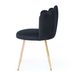 Modern Velvet Dining Chairs Set Of 2, Upholstered Woven Dining Chair With Golden Metal Legs, Upholstered Dining Chairs For Dining Room, Kitchen, Vanity, Living Room BLACK_maomaolike.com