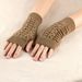 Men's Gloves Winter fingerless gloves women's computer short gloves warm and long gloves Japanese and Korean popular half finger wool flat gloves_maomaolike.com
