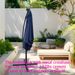 Square 2.5X2.5M Outdoor Patio Umbrella Solar Powered LED Lighted Sun Shade Market Waterproof 8 Ribs Umbrella With Crank And Cross Base For Garden Deck Backyard Pool Shade Outside Deck Swimming Pool_maomaolike.com