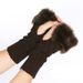 Men's Gloves New knitted gloves fur half finger computer gloves fur warm spot autumn and winter medium and long rabbit fur_maomaolike.com
