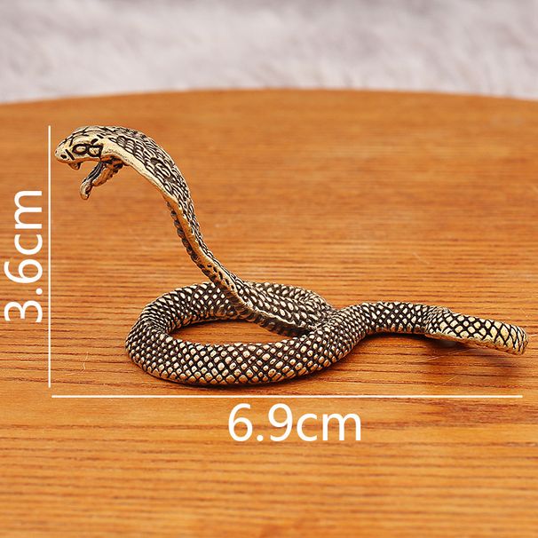 Brass Zodiac Table Tea Pet Small Ornament Desktop Realistic Eyed Snake King Fish Tank Landscaping Handheld Piece_maomaolike.com