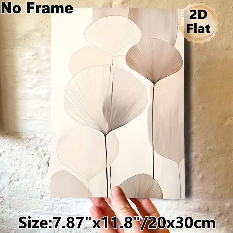 Ginkgo Leaf Themed Painting Poster, Soft-toned Minimalist Botanical Poster, Gentle Elegant Design Ideal For Living Room, Bedroom And Office_maomaolike.com