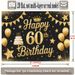 60th Birthday Banner - 2D Flat Polyester Party Backdrop, Wall Hanging Photo Props, Birthday Party Decor_maomaolike.com