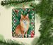 Somali Cat By The Christmas Tree Porcelain Ornament Christmas Tree Hanging Decorations For Home Christmas Holiday, Rectangle, Gift, Multicolor_maomaolike.com
