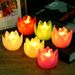 Plastic Ornament Simulation Swinging LED Electronic Candle Everlasting Lotus Colorful Light_maomaolike.com