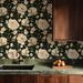 Elegant Vintage Floral Wallpaper – Dark Botanical Design, Peel & Stick, Timeless Luxury Wall Decor_maomaolike.com