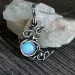 Artificial Moonstone Antique Pendant Gems Cabochon Vintage Boho Moon Necklace For Lady Girls Women Gift_maomaolike.com