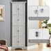 High Storage Cabinet With Door And 4 Shelves, Suitable For Living Room, Kitchen, Office, Bedroom, Bathroom, Modern Style, White_maomaolike.com