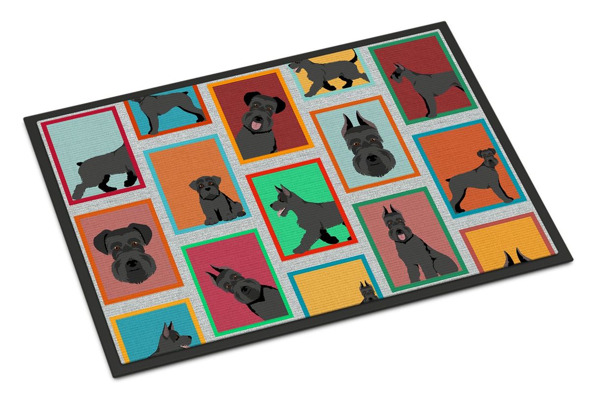 Lots Of Black Schnauzer Doormat Front Door Mat Indoor Outdoor Rugs For Entryway, Non Slip Washable Low Pile, 24H X 36W_maomaolike.com