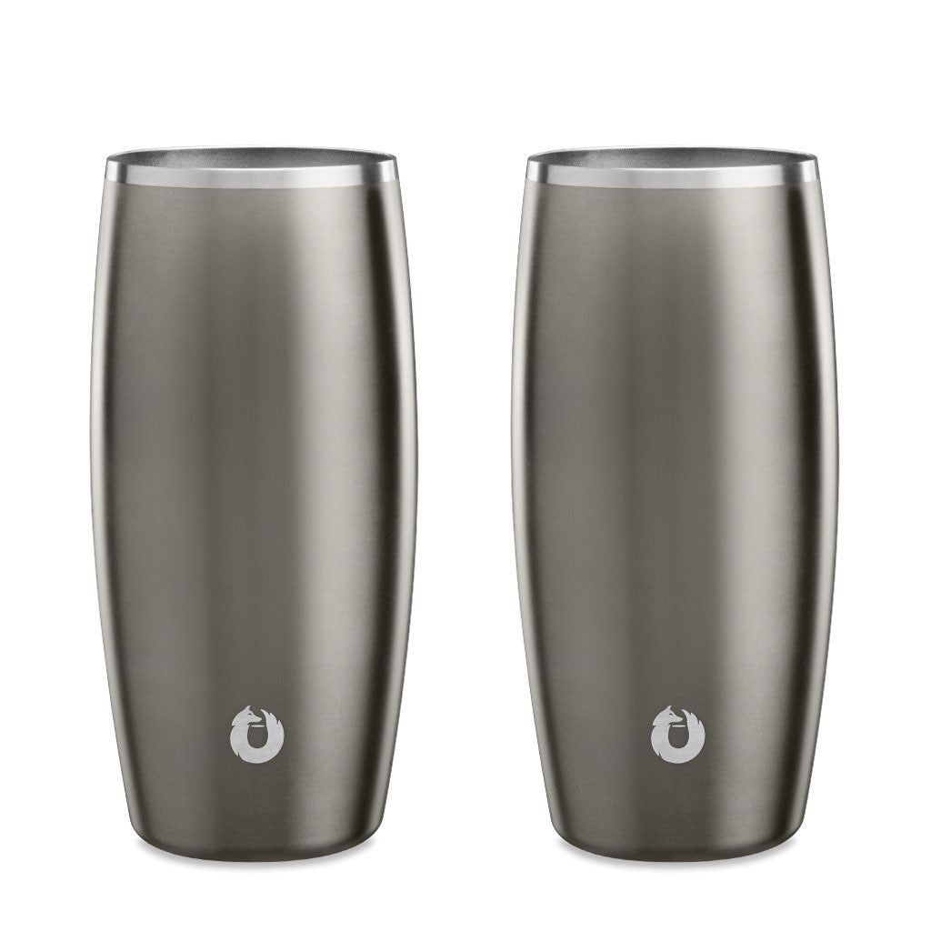 Stainless Steel Beer Glass Set, Set Of 2 - Olive Grey_maomaolike.com