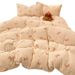 Winter Thickened Cream Style Milk Velvet Four-Piece With Coral Fleece Dormitory Bed Single Duvet Cover Three-Piece Set_maomaolike.com