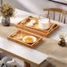 Japanese Style Bamboo Wooden Afternoon Tea Snack Water Cup Storage Household Bread Fruit Solid Wood Tray_maomaolike.com