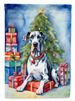Harlequin Great Dane Christmas Reindeer House Flag Large Porch Sleeve Pole Decorative Outside Yard Banner Artwork Wall Hanging, Polyester, House Size, Multicolor_maomaolike.com