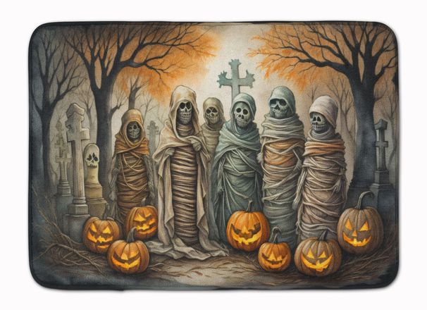 Mummies Spooky Halloween Memory Foam Kitchen Mat Machine Washable Anti-Fatigue Mat Cushion Comfort Bath Mat Or Kitchen Rug_maomaolike.com