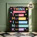 THINK Communication Guideline Painting Poster, Vibrant Typographic Motivational Poster, Encourages Thoughtful Communication, Ideal For Office, Study_maomaolike.com