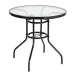 Outdoor Dining Table Round Toughened Glass Table Yard Garden Glass Table(SAME AS 93152635)_maomaolike.com
