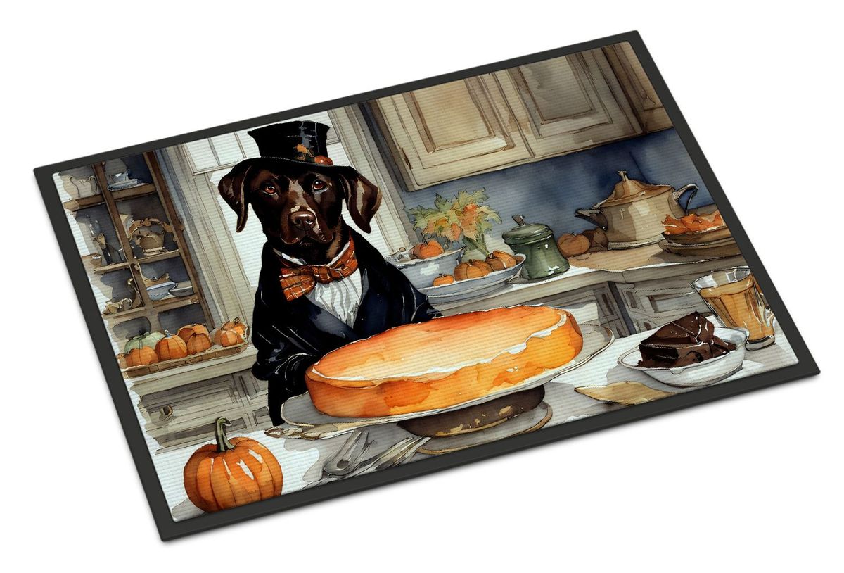 Chocolate Lab Fall Kitchen Pumpkins Doormat Front Door Mat Indoor Outdoor Rugs For Entryway, Non Slip Washable Low Pile, 24H X 36W_maomaolike.com