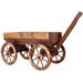 Wood Wagon Flower Planter Pot Stand W/Wheels Home Garden Outdoor Decor_maomaolike.com