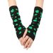 Unisex Irish green shamrock men's half finger long gloves Rave party festival women's gloves_maomaolike.com