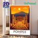 Pompeii Ancient Ruins Painting Poster, Warm-toned Retro Historic Scenery Poster, Captivating Ancient Architecture View, Ideal For Home Living Room Or_maomaolike.com