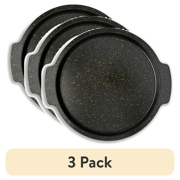 (3 Pack) Thyme & Table 14" Non-Stick Pizza Pan - Black_maomaolike.com