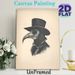 Plague Doctor Painting Poster, Vintage Monochrome Bird-masked Plague Doctor Portrait Poster, Unique Historical Gothic-style Decor Suitable For Home_maomaolike.com
