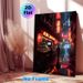 Cyberpunk Japanese Alleyway Painting Poster, Moody Neon-lit Nocturnal Street With Bar & Glowing Lanterns Poster, Atmospheric Urban Decor For Home_maomaolike.com