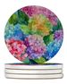 Hydrangeas In Watercolor Large Sandstone Coasters Pack Of 4 Absorbent Round Coasters Decor Gifts For Men Or Women, 4 In, Multicolor_maomaolike.com