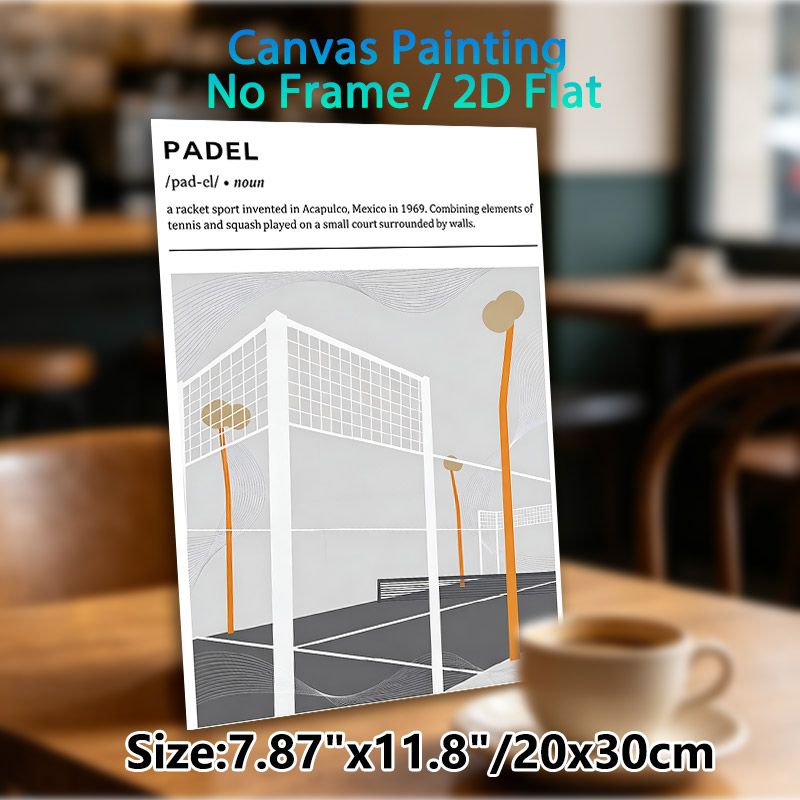 Padel Themed Painting Poster, Minimalist Abstract Padel Court Scene Poster, Sleek Sports-inspired Decor Suitable For Game Rooms, Sports Clubs And_maomaolike.com