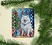 Samoyed Christmas Reindeer Porcelain Ornament Christmas Tree Hanging Decorations For Home Christmas Holiday, Rectangle, Gift, Multicolor_maomaolike.com