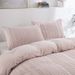 Fluffy Cut Flower Pink Vertical Striped Quilt Duvet Cover Bedding Three Piece Set_maomaolike.com