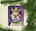 American Bulldog King Of Mardi Gras Porcelain Ornament Christmas Tree Hanging Decorations For Home Christmas Holiday, Rectangle, Gift, Multicolor_maomaolike.com