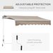 Outsunny 8' X 7' Patio Retractable Awning, Manual Exterior Sun Shade Deck Window Cover, Brown_maomaolike.com