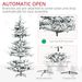 8 Foot Pine Snow Flocked Artificial Christmas Tree With 1479 Realistic Cedar Branches, Auto Open, Home Holiday Decoration, Green_maomaolike.com