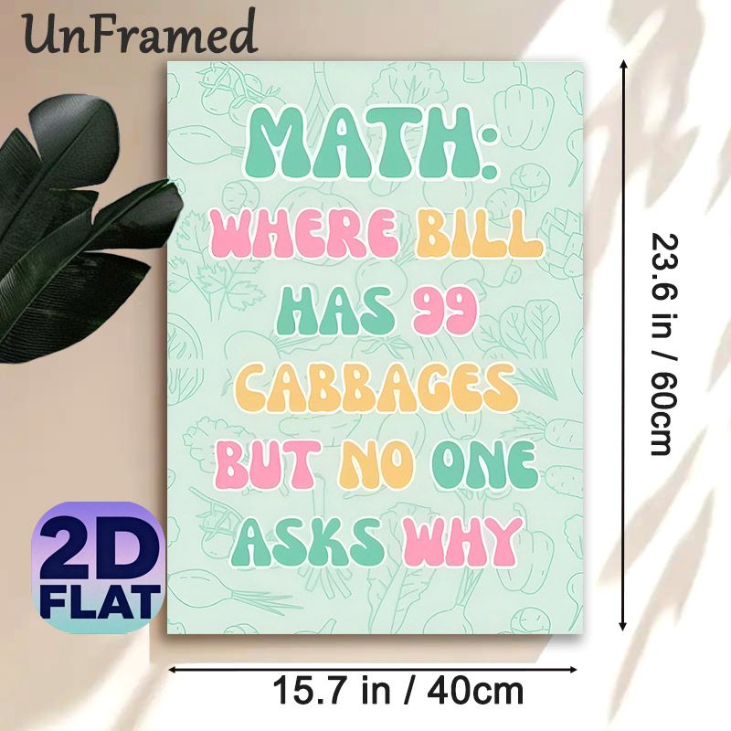 Math Humor Painting Poster, Pastel Colored Retro Typographic Poster, Witty Math-themed Wall Decor Suitable For Classroom, Study Area_maomaolike.com