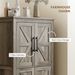 Bathroom Floor Storage Cabinet, Farmhouse Bathroom Cabinet With 4 Doors And Adjustable Shelf, Light Gray_maomaolike.com