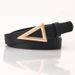 Internet celebrity popular women's belt version trendy triangle buckle belt snap buckle fashion versatile dress belt _maomaolike.com